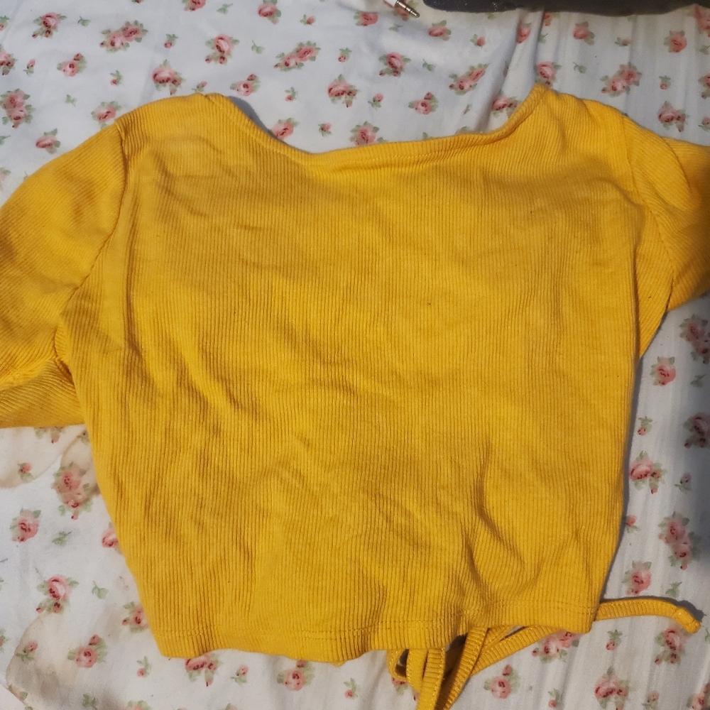 Vibrant Yellow Knit Crop Top